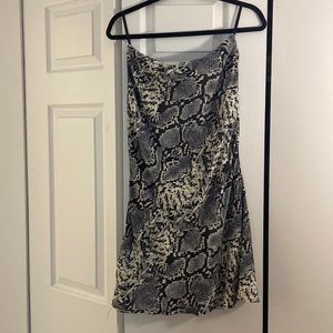Snake print midi skirt